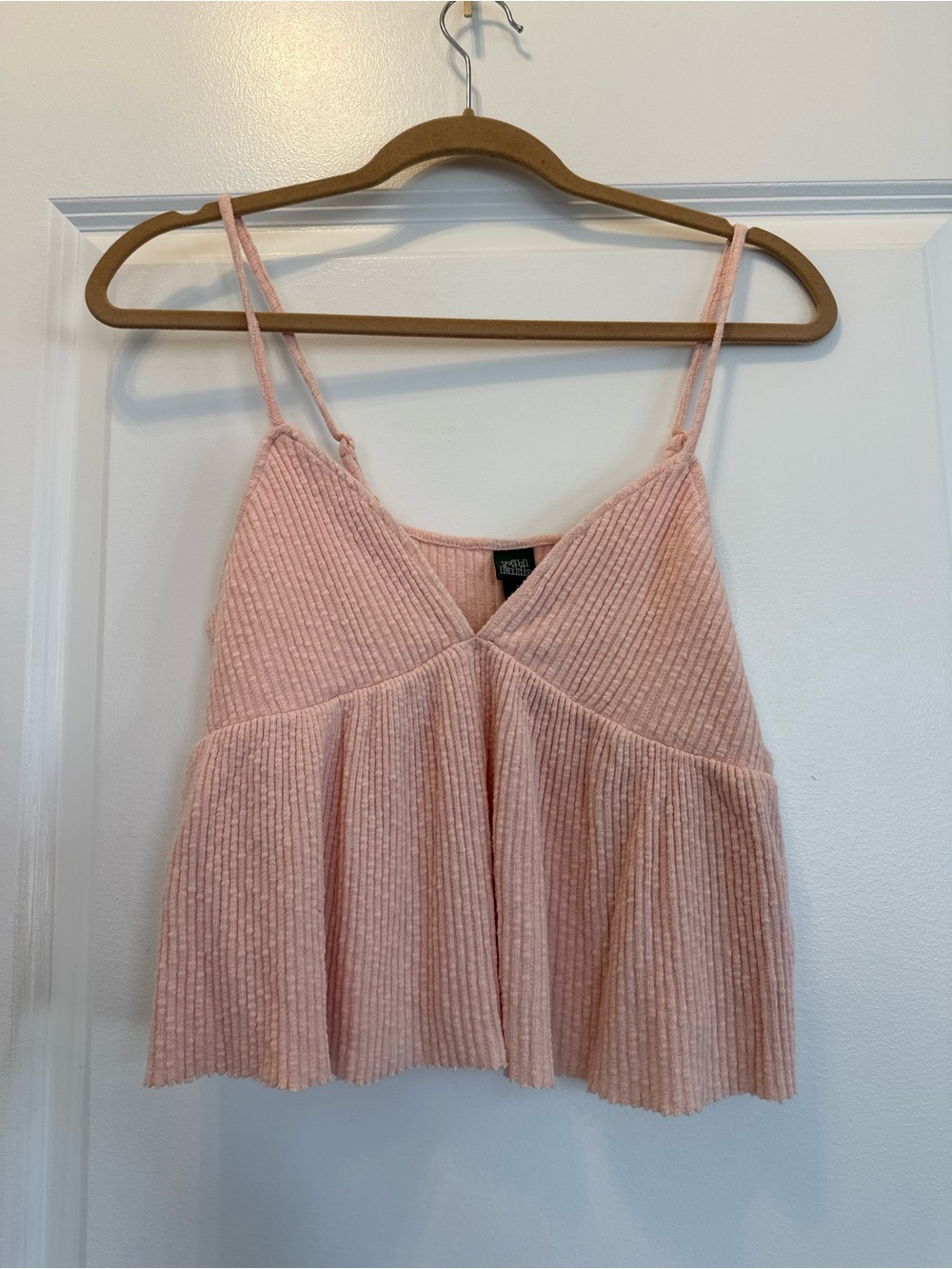 wild fable Light Blush Ribbed Peplum Cami Tank